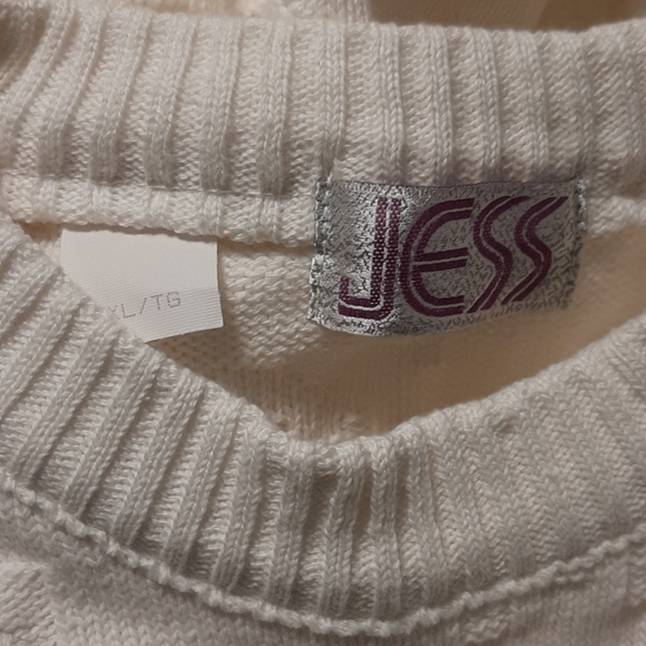 Vintage JESS XL Hugga Mugga White Striped Men's Sweater - Picture 8 of 9